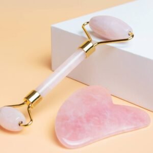 rose quartz roller & gua sha set